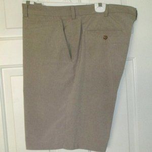 PGA Tour Mens Flat Front Beige 5-Pocket Golf Short Pant - Size 40W